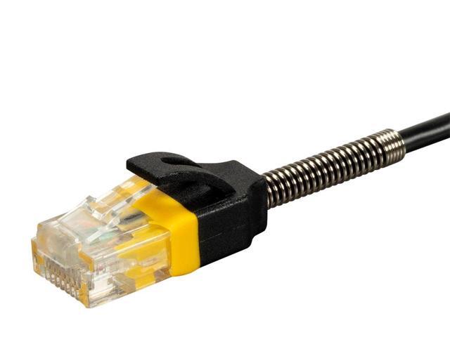 Monoprice Cat6 Ethernet Network Patch Cable - 1 Feet - Black Reinforced, Snagless RJ45 Stranded 550MHz UTP Pure Bare Copper Wire 30AWG - SlimRun...