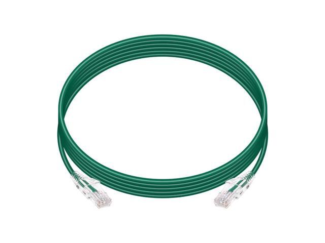 Monoprice Cat6 Ethernet Patch Cable - 10 feet - Green Snagless RJ45 Stranded 550MHz UTP CMR Riser Rated Pure Bare Copper Wire 28AWG - SlimRun Series