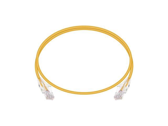 Monoprice Cat6 Ethernet Patch Cable - 2 feet - Yellow Snagless RJ45 Stranded 550MHz UTP CMR Riser Rated Pure Bare Copper Wire 28AWG - SlimRun Series