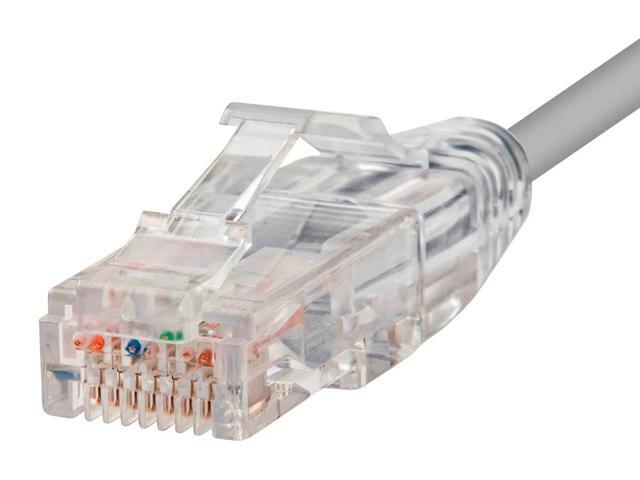 Monoprice Cat6 Ethernet Patch Cable - 5 feet - Gray Snagless RJ45 Stranded 550MHz UTP CMR Riser Rated Pure Bare Copper Wire 28AWG - SlimRun Series