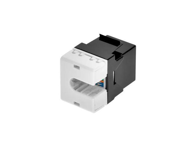Monoprice Cat6 RJ-45 180-Degree Punch Down Keystone Dual IDC, Black
