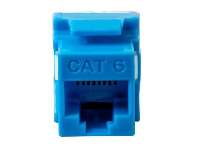 Monoprice Cat6 RJ-45 180-Degree Punch Down Keystone Dual IDC, Blue