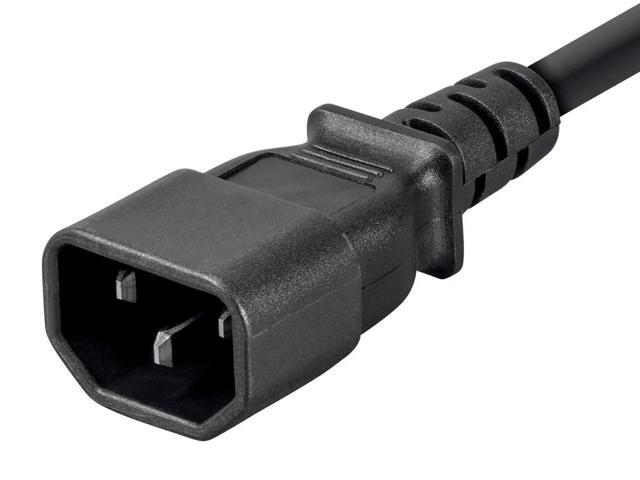 Monoprice 6ft 14AWG Power Extension Cord w/ 3 Conductor PC/Mon, 15A (IEC-320-C14 to IEC-320-C13)
