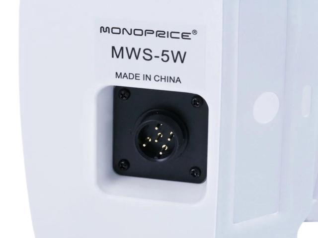 Monoprice 2-Way Indoor/Outdoor Weatherproof Speakers - 5.25in (Pair), 40W Nominal, 80W Max, Easy to Mount to a Wall, a Pole, or any Vertical Surface