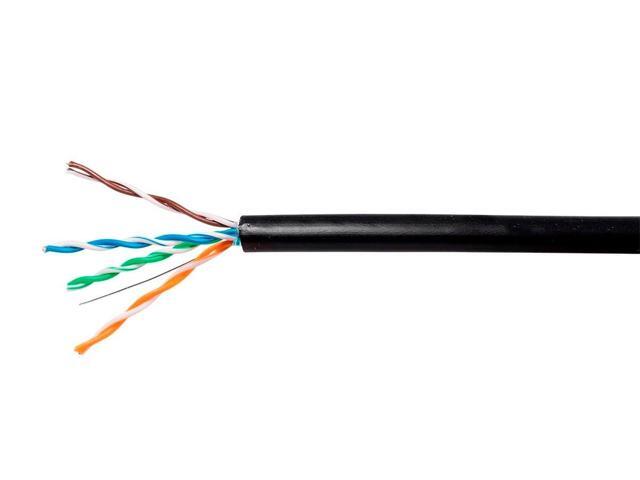 Monoprice Cat5e Ethernet Bulk Cable - 1000 Feet - Black Network Internet Cord - Solid, 350Mhz, UTP, Pure Bare Copper Wire, Outdoor, 24AWG, No Logo