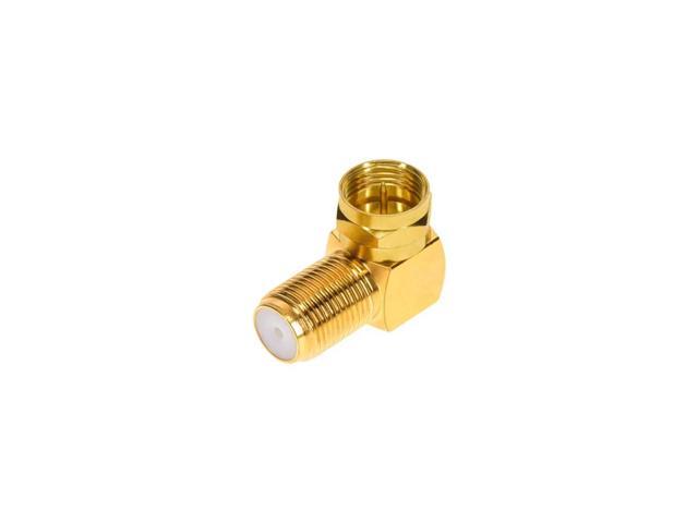 Monoprice F Type Right Angle Female to Male Adapter - Gold Plated