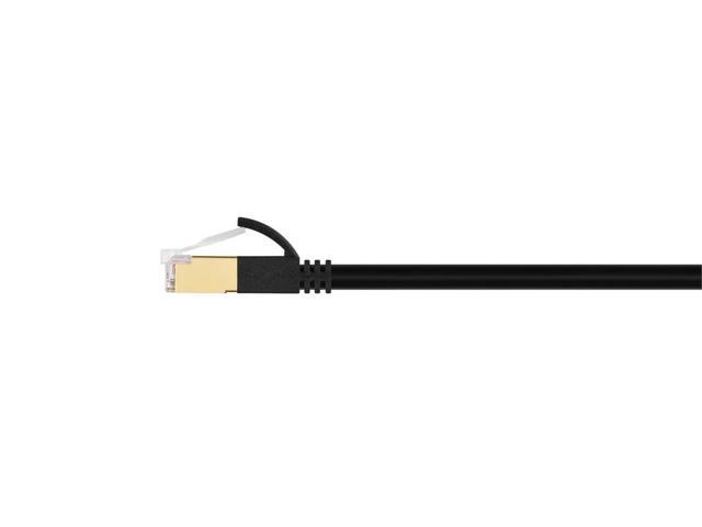 Monoprice SlimRun Cat6A Ethernet Patch Cable - Network Internet Cord - RJ45, Stranded, STP, Pure Bare Copper Wire, 36AWG, 5ft, Black