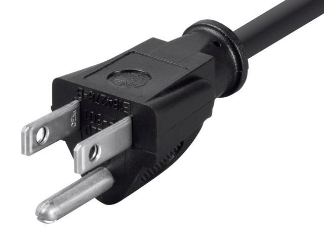 Monoprice 3-Prong Extension Cord - 15 Feet - Black NEMA 5-15P to NEMA 5-15R, 16AWG, 13A