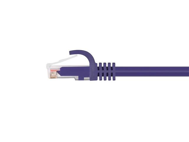 Monoprice Flexboot Cat6 Ethernet Patch Cable - Network Internet Cord - RJ45, Stranded, 550Mhz, UTP, Pure Bare Copper Wire, 24AWG, 0.5ft, Purlple
