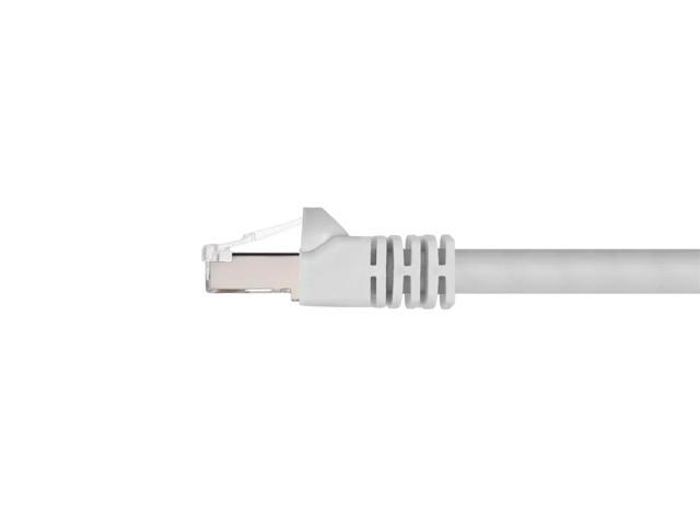 Monoprice Cat6A Ethernet Patch Cable - 25 Feet - White Network Internet Cord - RJ45, 550Mhz, STP, Pure Bare Copper Wire, 10G, 26AWG