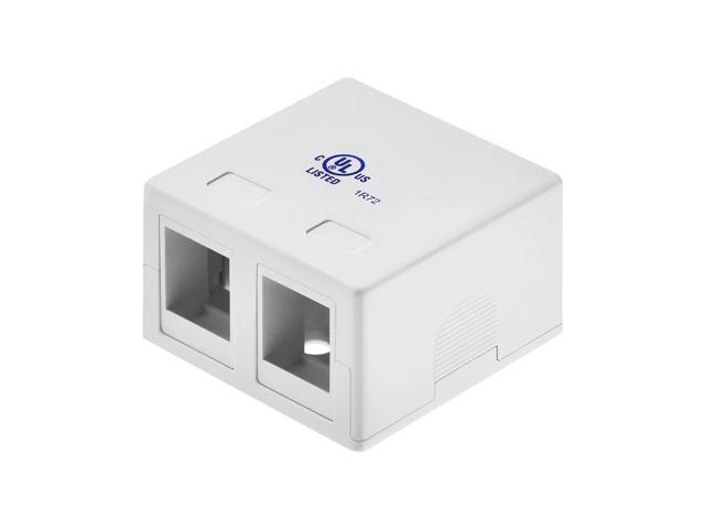 Monoprice 2-port Keystone Surface Mount Box - White