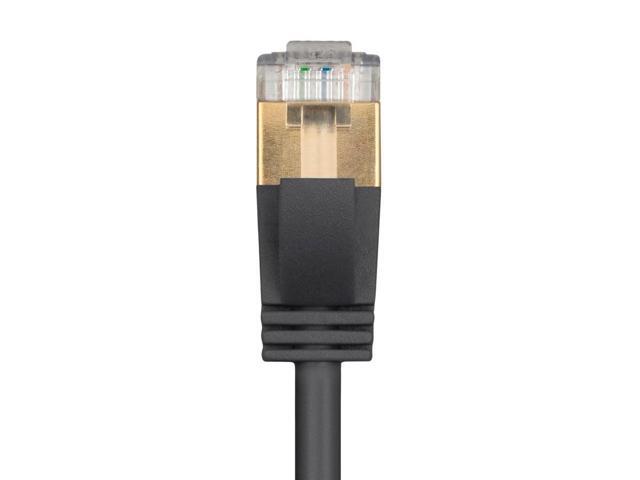 Monoprice SlimRun Cat6A Ethernet Patch Cable - Network Internet Cord - RJ45, Stranded, STP, Pure Bare Copper Wire, 36AWG, 3ft, Black
