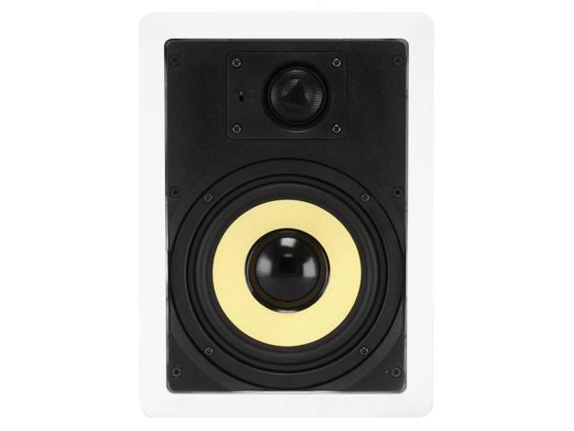 Monoprice 2-Way Aramid Fiber In-Wall Speakers - 6.5 Inch (Pair) Titanium Silk Dome Tweeters - Caliber Series