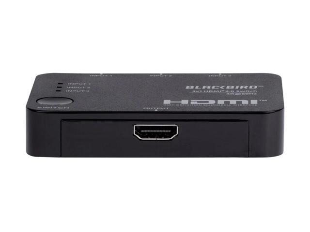 Monoprice Blackbird 4K 3x1 HDMI 2.0 Slim Switch - Black 4k @ 60Hz, HDCP 2.2 Compliant, HDR, Dolby TrueHD Support And IR Remote Control