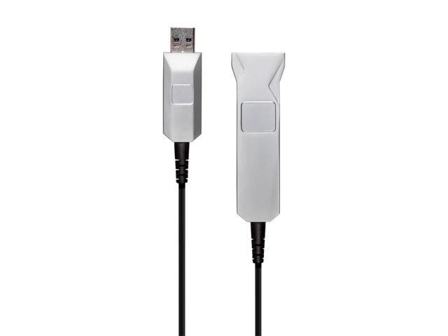 Monoprice USB-A to USB-A Female 3.0 Extension Cable - 164.0 Feet - Silver Fiber Optic - SlimRun