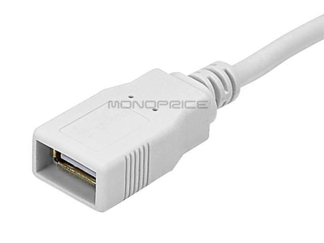 Monoprice USB 2.0 Extension Cable - 10 Feet - White USB Type-A Male to USB Type-A Female