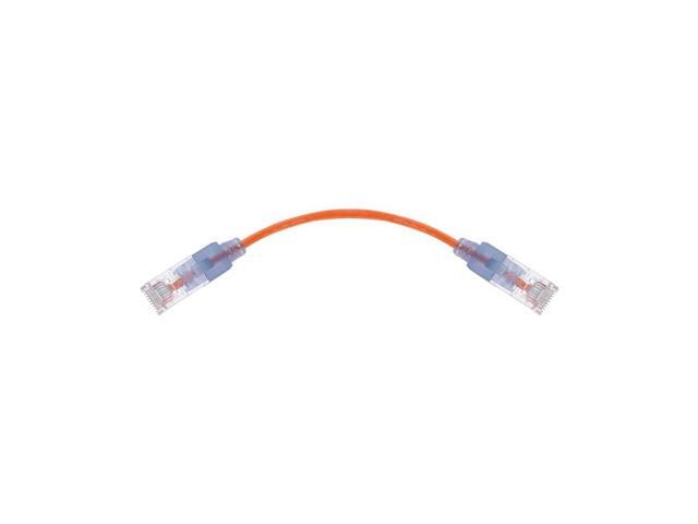 Monoprice SlimRun Cat6A Ethernet Patch Cable - Network Internet Cord - RJ45, Stranded, UTP, Pure Bare Copper Wire, 30AWG, 6in, Orange, 10-Pack