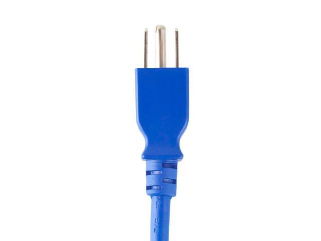 Monoprice 18AWG Power Cable / Cord - 2ft - Blue 3 Conductor PC Power Connector Socket 10A (NEMA 5-15P to IEC 60320 C13)