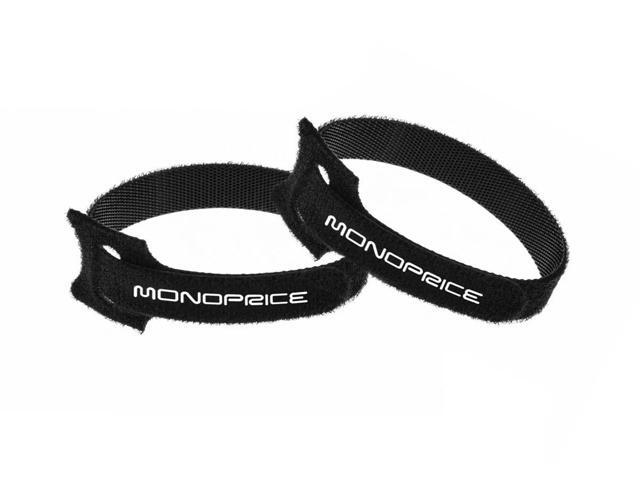 Monoprice Hook and Loop Fastening Cable Ties, 9in, 100 pcs/pack, Black