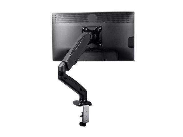 Monoprice Smooth Full Motion Single Monitor Adjustable Gas Spring Desk Mount - Black For Smaller Screens, Up to 27in Monitors, 14.3 LBS Display Weight