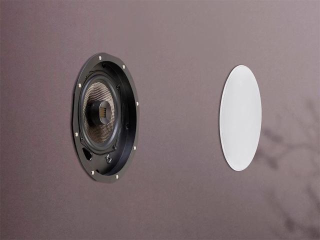 Monoprice Amber 2-Way Carbon Fiber Ceiling Speakers - 6.5 Inch With Magnetic Grille And Ribbon Tweeter (Pair)