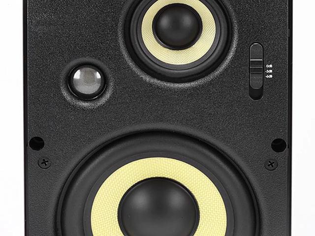 Monoprice 3-Way Aramid Fiber In-Wall Speakers - 6.5 Inch (Pair) Titanium Silk Dome Tweeters - Caliber Series