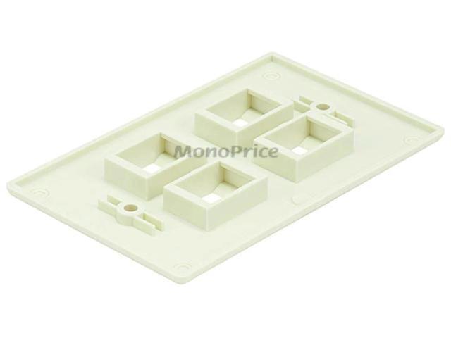 Monoprice 4-Hole 1-Gang Keystone Wall Plate - Ivory