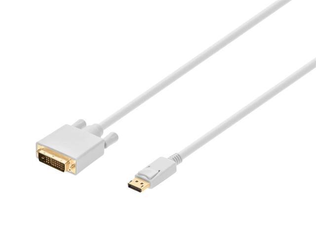 Monoprice 6ft Gold Plated 28AWG DisplayPort to DVI Cable - White
