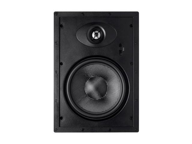 Monoprice 2-Way Carbon Fiber In-Wall Speakers - 8 Inch (Pair) With Paintable Magnetic Grille - Alpha Series