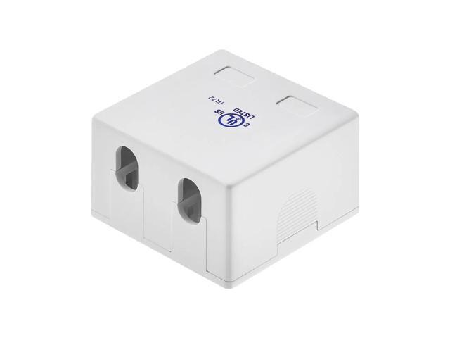 Monoprice 2-port Keystone Surface Mount Box - White