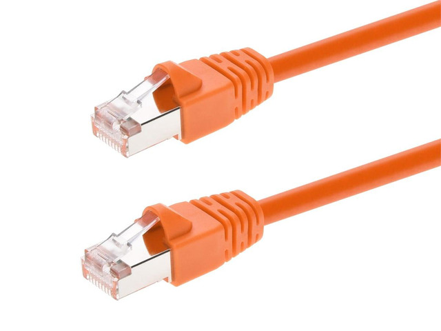 Monoprice Cat6A Ethernet Patch Cable - 5 Feet - Orange Network Internet Cord - RJ45, 550Mhz, STP, Pure Bare Copper Wire, 10G, 26AWG