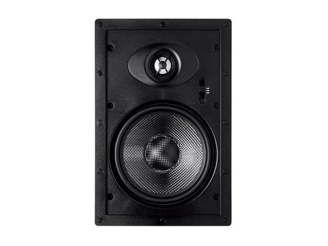Monoprice 2-Way Carbon Fiber In-Wall Speakers - 6.5in (Pair) With Paintable Magnetic Grille - Alpha Series
