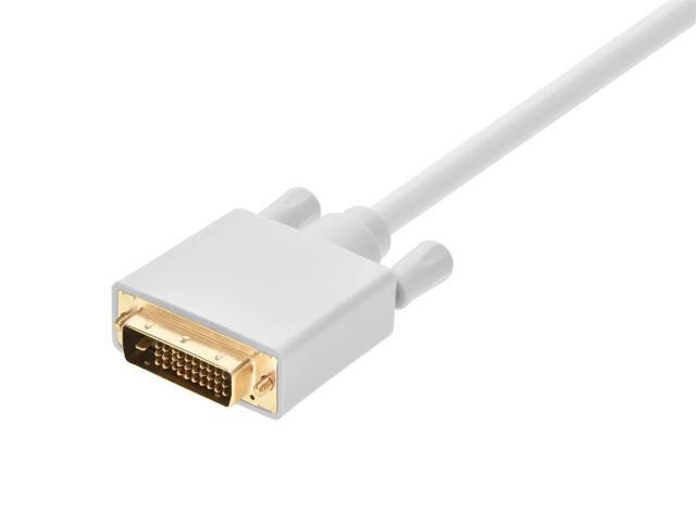 Monoprice 6ft Gold Plated 28AWG DisplayPort to DVI Cable - White