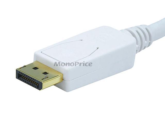 Monoprice Video Cable - 3 Feet - White Gold Plated 32AWG Mini DisplayPort to DisplayPort Cable