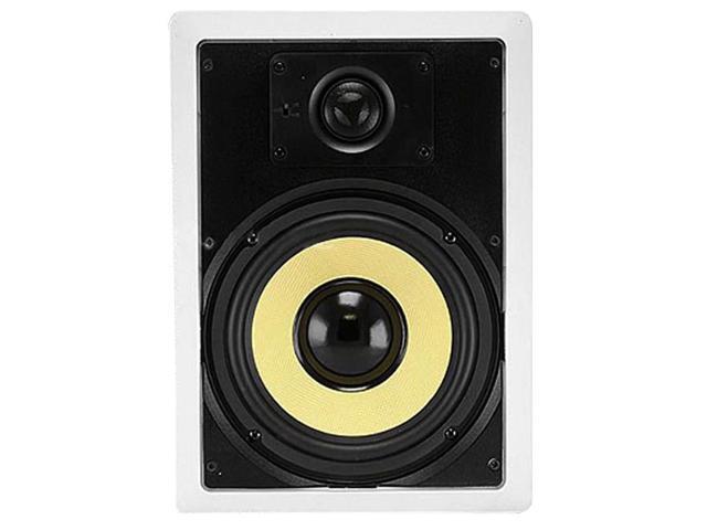 Monoprice 2-Way Fiber In-Wall Speakers - 8 Inch (Pair) Titanium Silk Dome Tweeters - Caliber Series
