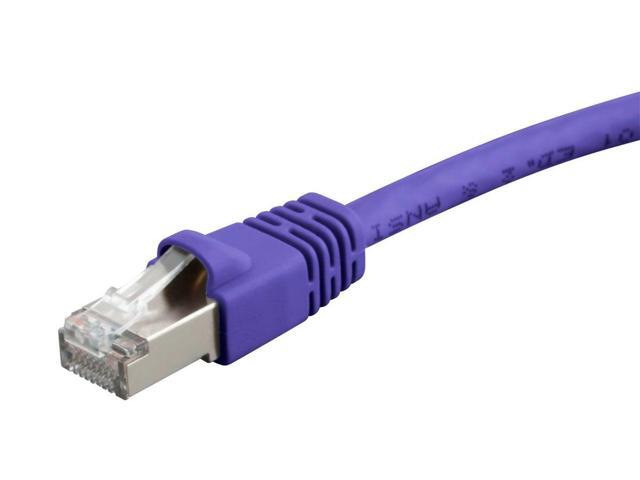 Monoprice Cat6A Ethernet Patch Cable - 5 Feet - Purple Network Internet Cord - RJ45, 550Mhz, STP, Pure Bare Copper Wire, 10G, 26AWG