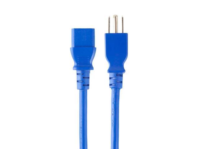 Monoprice 18AWG Power Cable / Cord - 2ft - Blue 3 Conductor PC Power Connector Socket 10A (NEMA 5-15P to IEC 60320 C13)