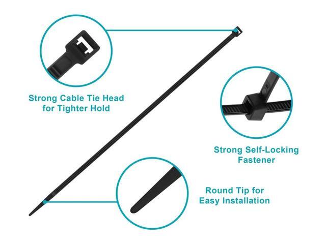 Monoprice 8-inch Cable Tie, 100pcs/Pack, 40 lbs Max Weight - Black