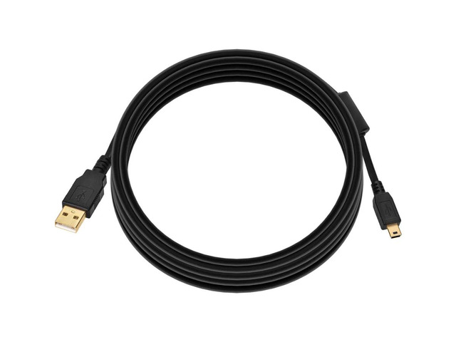 Monoprice USB 2.0 Cable - 10 Feet - Black USB Type-A Male to USB Mini Type-B 5-Pin, 28/24AWG, Gold Plated For Digital Camera, Cell Phones, PDAs,...