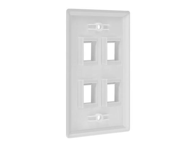 Monoprice 4-Hole 1-Gang Keystone Wall Plate - White