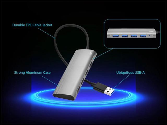 Monoprice USB 3.0 Hub 4-port, Aluminum Unibody Design, Up to 5Gbps, Plug and Play