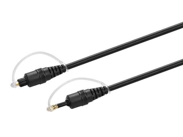 Monoprice Digital Optical Audio Cable - 6 Feet - TosLink to Mini TosLink Male/Male, 5.0mm Outside Diameter, Gold plated ferrule