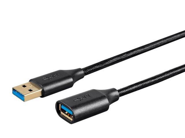 Monoprice USB & Lightning Cable - 6 Feet - Black USB 3.0 A Male to A Female Premium Extension Cable