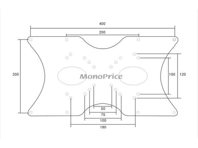 Monoprice Wall Mount Bracket Universal Adapter (max VESA 400x200)