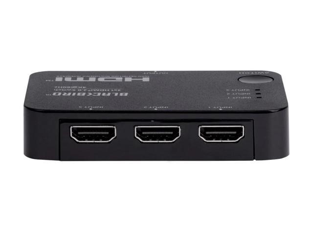 Monoprice Blackbird 4K 3x1 HDMI 2.0 Slim Switch - Black 4k @ 60Hz, HDCP 2.2 Compliant, HDR, Dolby TrueHD Support And IR Remote Control