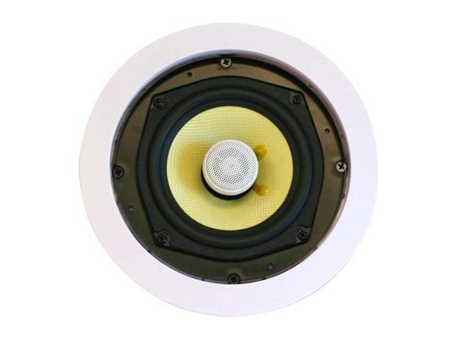 Monoprice 2-Way Aramid Fiber In-Ceiling Speakers - 8 Inch (Pair) Titanium Silk Dome Tweeters - Caliber Series