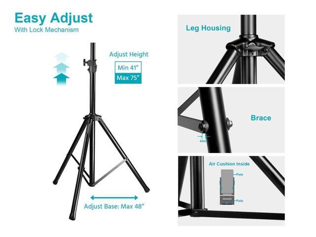 Monoprice Adjustable PA Live Sound Speaker Stands with Air Cushion - Pair