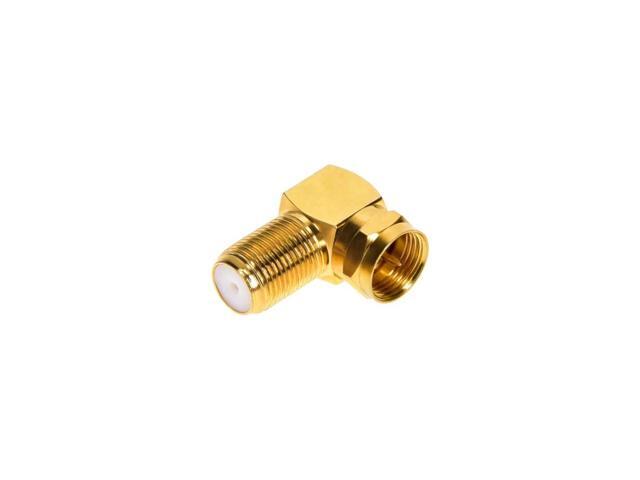 Monoprice F Type Right Angle Female to Male Adapter - Gold Plated