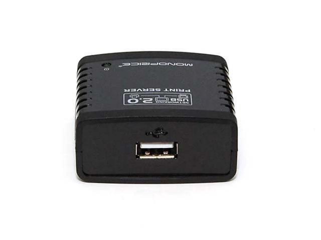 Monoprice Networking USB 2.0 Print Server - Black