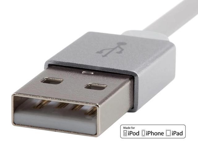 Monoprice Apple MFi Certified Flat Lightning to USB Charge & Sync Cable - 0.5 Feet - White iPhone X, 8, 8 Plus, 7, 7 Plus, 6, 6 Plus, 5S -...